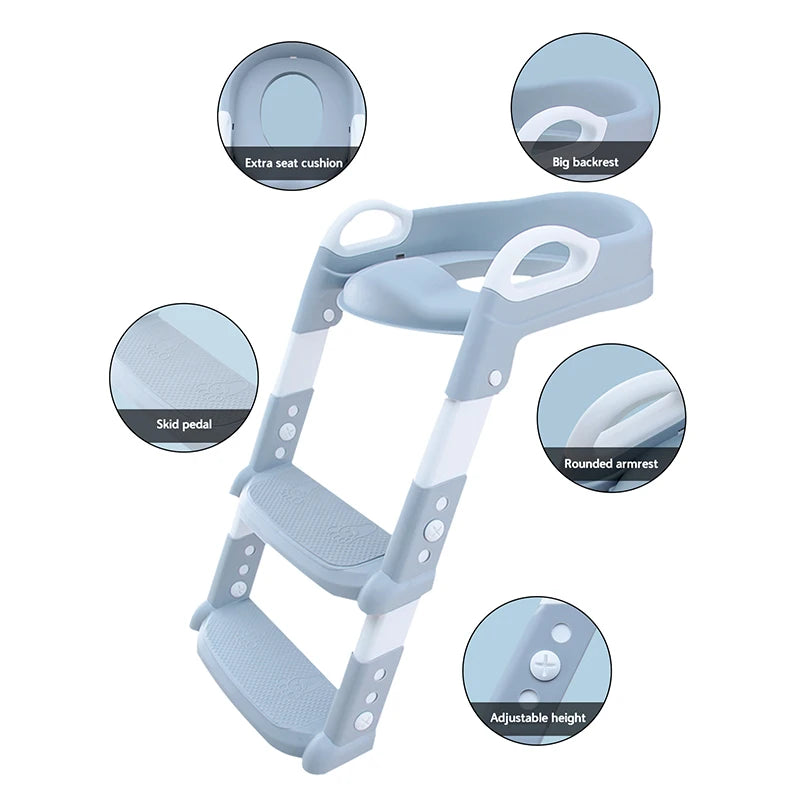 Inodoro multifuncional escalonado, regulable en altura y plegable