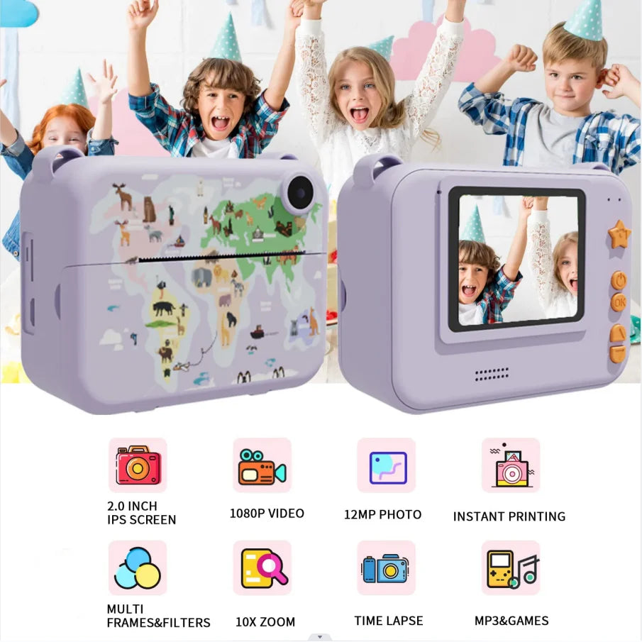 Cámara digital para niños con impresión térmica instantánea