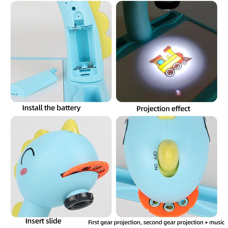 Mesa de dibujo con proyector led, tablero educativo